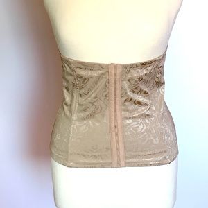 Waist cincher golden tapestry fabric front snap